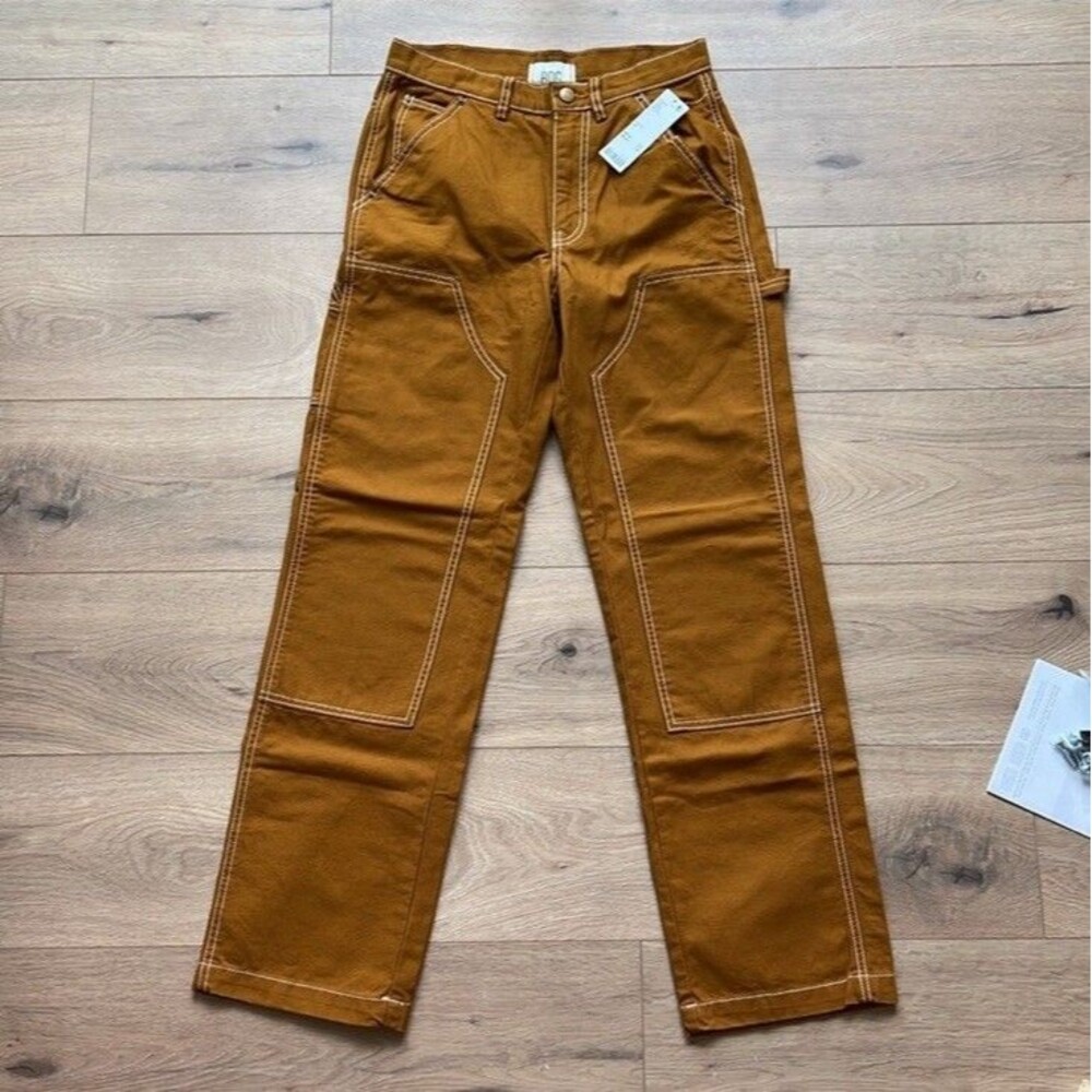 BNWT BDG Brown Mustard Canvas Carpenter Pants Womens Size 28